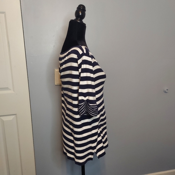 Lauren Ralph Lauren Striped Quarter Length Shirt Size XL Juniors - Picture 4 of 7